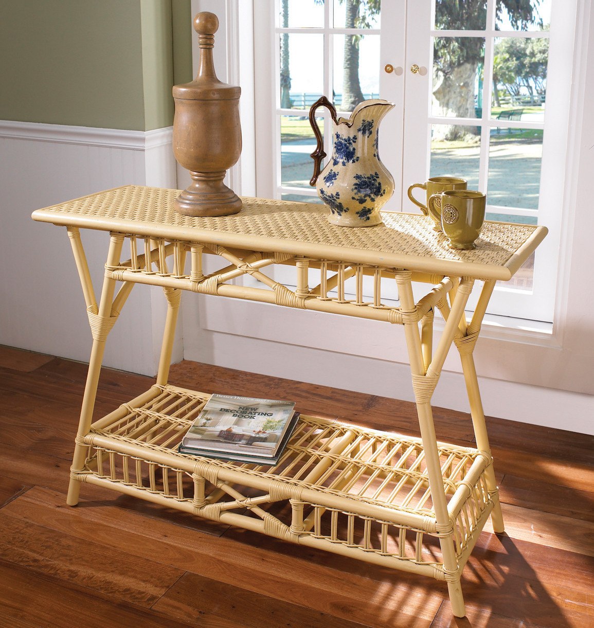 Designer Wicker &amp; Rattan By Tribor Cottage Console Table Console Table - Rattan Imports