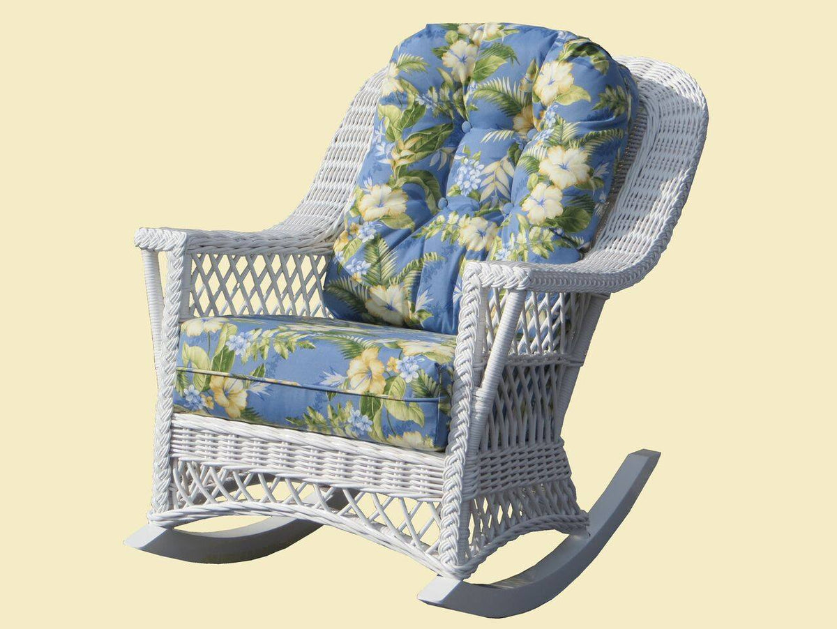 Spice Islands Spice Islands Bar Harbor Rocker Whitewash Rocking Chair - Rattan Imports