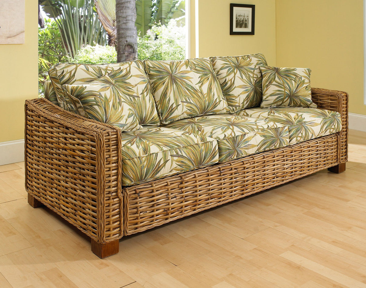 Designer Wicker &amp; Rattan By Tribor Freeport Sleeper Sofa by Designer Wicker from Tribor Sofa - Rattan Imports