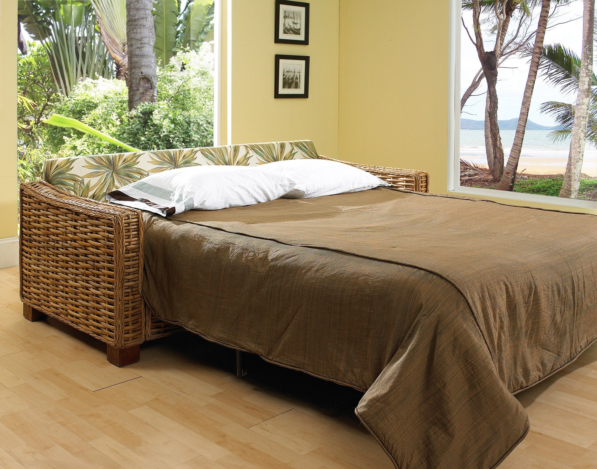 Designer Wicker & Rattan By Tribor Freeport Sleeper Sofa by Designer Wicker from Tribor Sofa - Rattan Imports