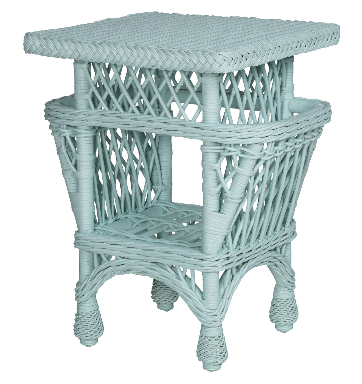 Designer Wicker &amp; Rattan By Tribor Harbor Front Accent Table With Pockets Accessory - Rattan Imports