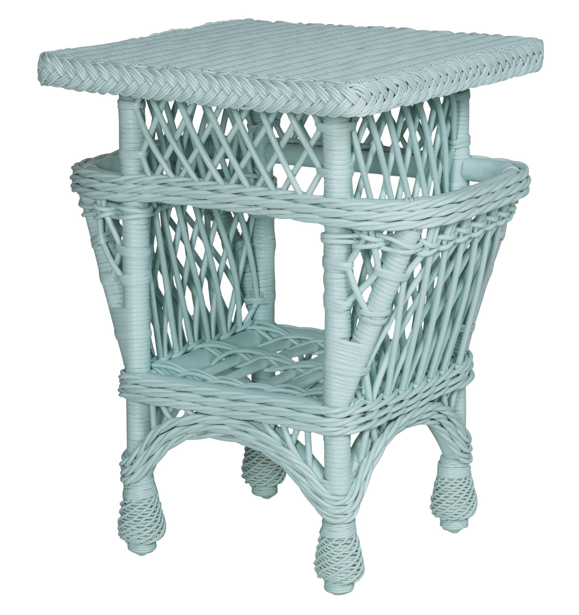 Designer Wicker & Rattan By Tribor Harbor Front Accent Table With Pockets Accessory - Rattan Imports
