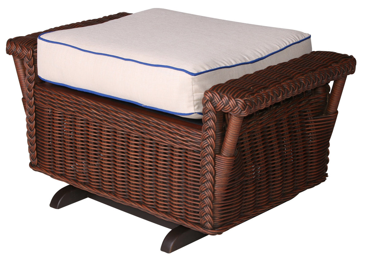 Designer Wicker &amp; Rattan By Tribor Designer Wicker Bar Harbor Gliding Ottoman Ottoman - Rattan Imports