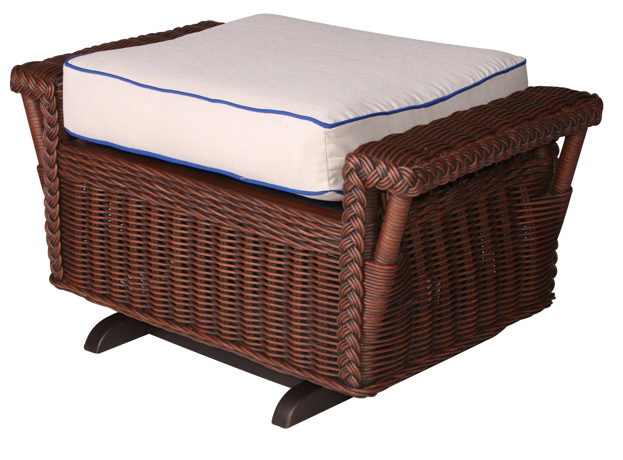 Designer Wicker & Rattan By Tribor Designer Wicker Bar Harbor Gliding Ottoman Ottoman - Rattan Imports