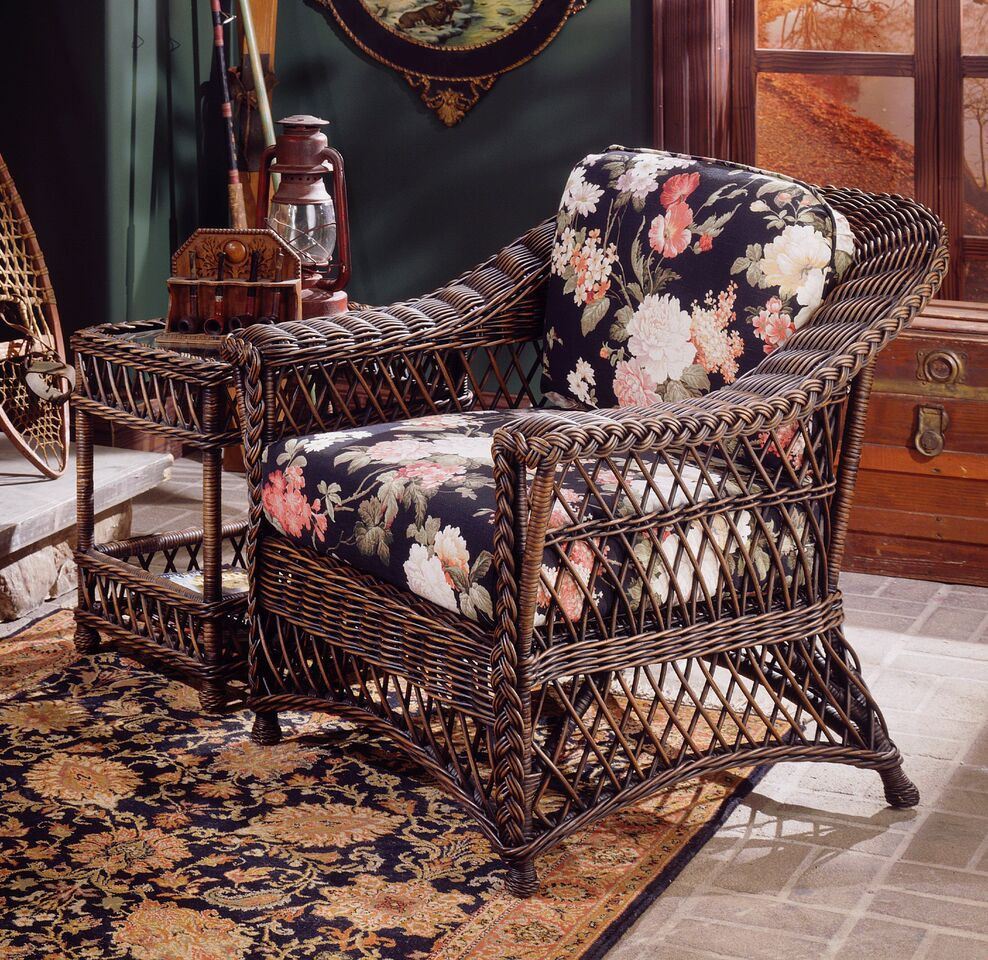 Spice Islands Spice Islands Bar Harbor Arm Chair Brownwash Chair - Rattan Imports