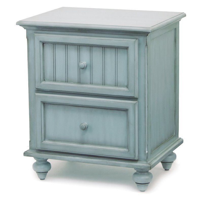 Sea Winds Trading Sea Winds Trading Monaco 2 Drawer Nightstand by Sea Winds Trading B81832-BLEU Night Stand - Rattan Imports