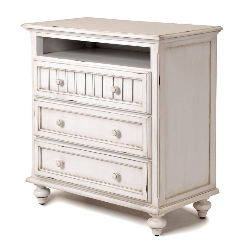 Sea Winds Trading Sea Winds Trading Monaco 3 Drawer Media Chest by Sea Winds Trading B81833-BLANC Dresser - Rattan Imports