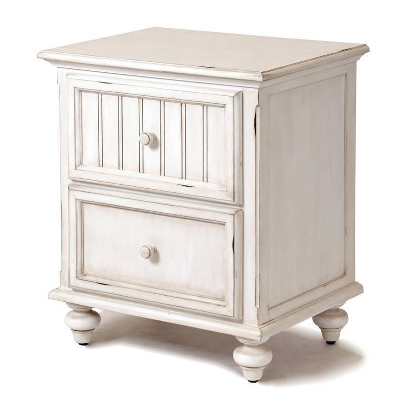 Sea Winds Trading Sea Winds Trading Monaco 2 Drawer Nightstand by Sea Winds Trading B81832-BLANC Night Stand - Rattan Imports