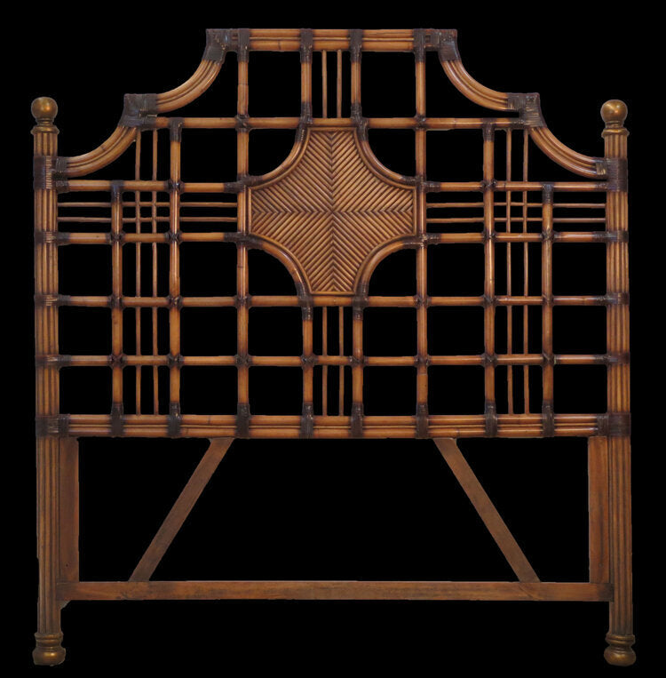 Spice Islands Royal Palm Queen Headboard Antique Brownwash