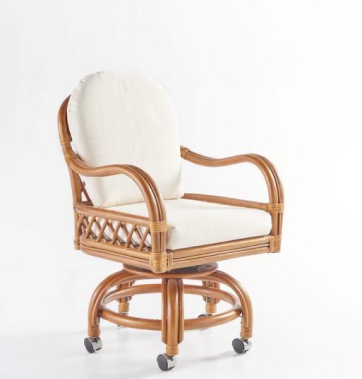 South Sea Rattan Antigua Swivel Tilt Caster Dining Chair