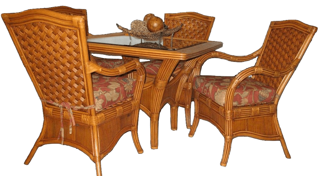 Spice Islands Kingston Reef Dining Table With Glass Cinnamon - Rattan Imports