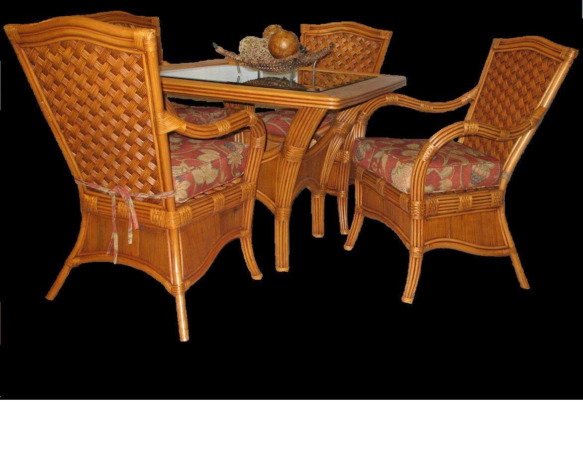 Spice Islands Kingston Reef Dining Table With Glass Cinnamon - Rattan Imports