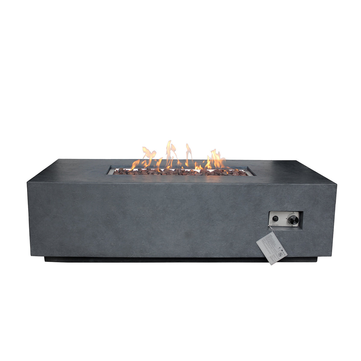 Source Furniture Elements Concrete Fire Pit (Rectangular) – Dark Gray