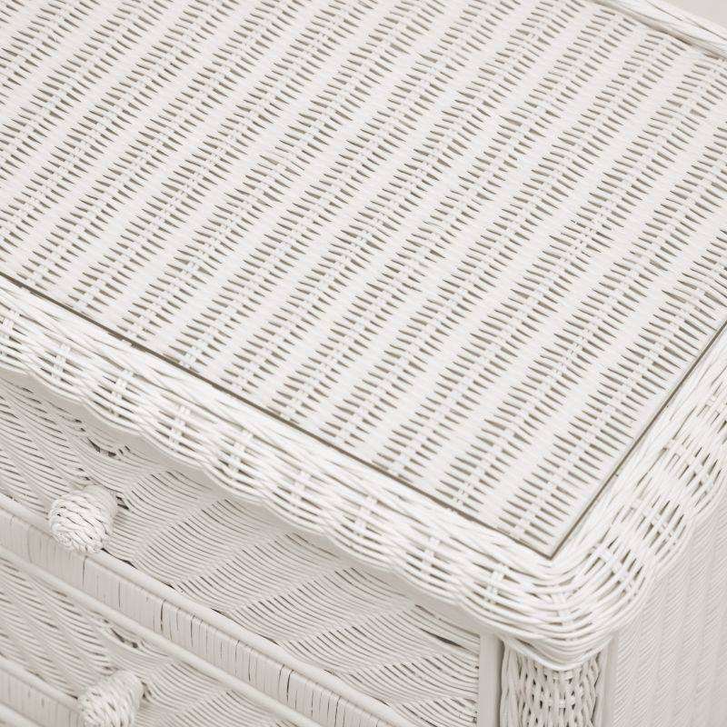 Sea Winds Trading Santa Cruz 5 Drawer Chest w/ Glass Top B57935-WHITE