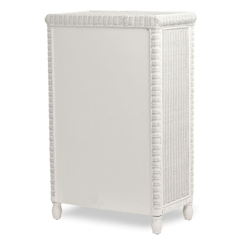 Sea Winds Trading Santa Cruz 5 Drawer Chest w/ Glass Top B57935-WHITE