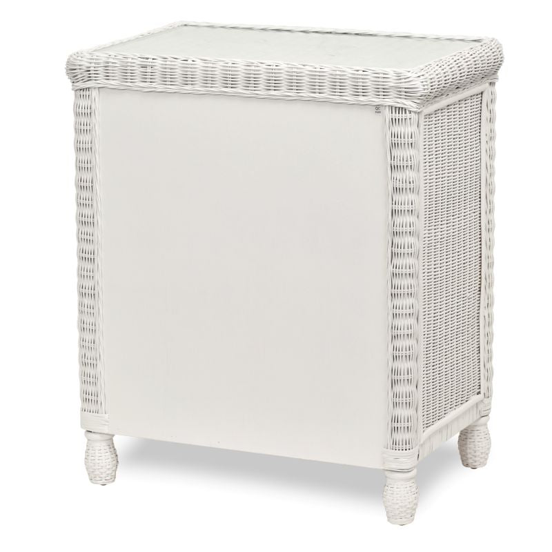 Sea Winds Trading Santa Cruz 3 Drawer Chest w/ Glass Top B57933-WHITE