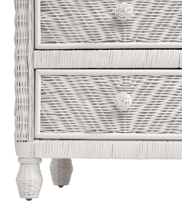 Sea Winds Trading Santa Cruz 3 Drawer Chest w/ Glass Top B57933-WHITE