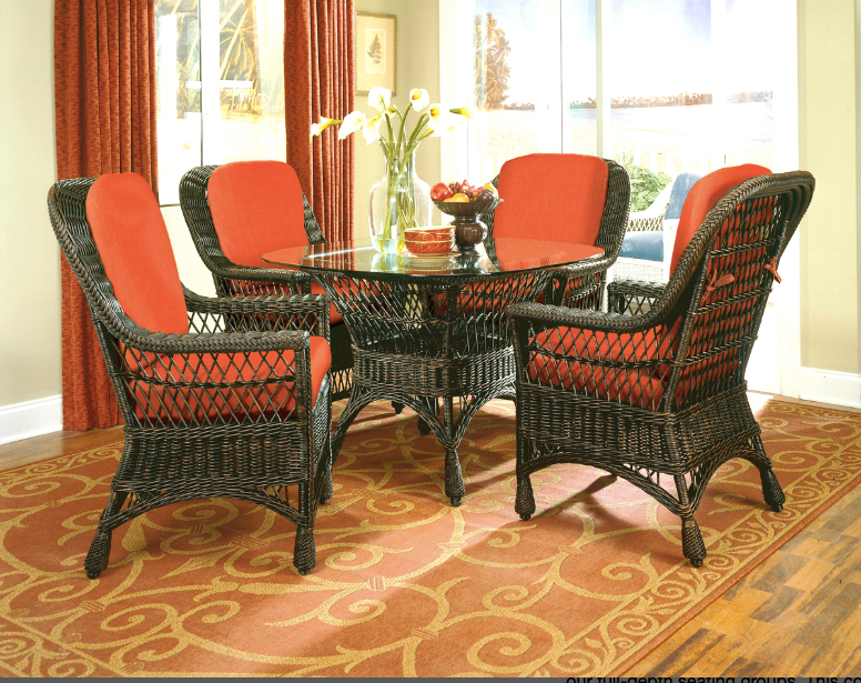 Designer Wicker &amp; Rattan By Tribor Harbor Front 5 Piece Wicker Patio Dining Set by Designer Wicker Tribor International Dining Set - Rattan Imports