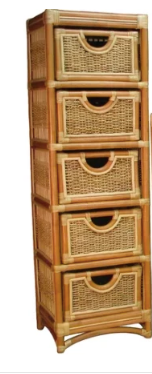 Spice Islands Spice Island Wicker 5 Drawer Unit Natural Drawer - Rattan Imports