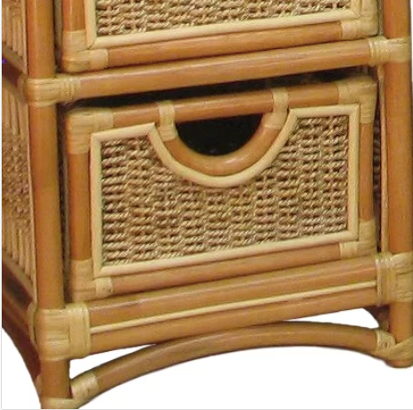 Spice Islands Spice Island Wicker 5 Drawer Unit Natural Drawer - Rattan Imports