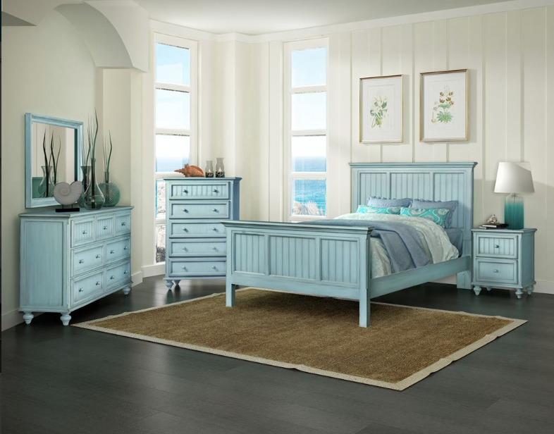 Sea Winds Trading Monaco 6 Piece King Bedroom Set in Bleu