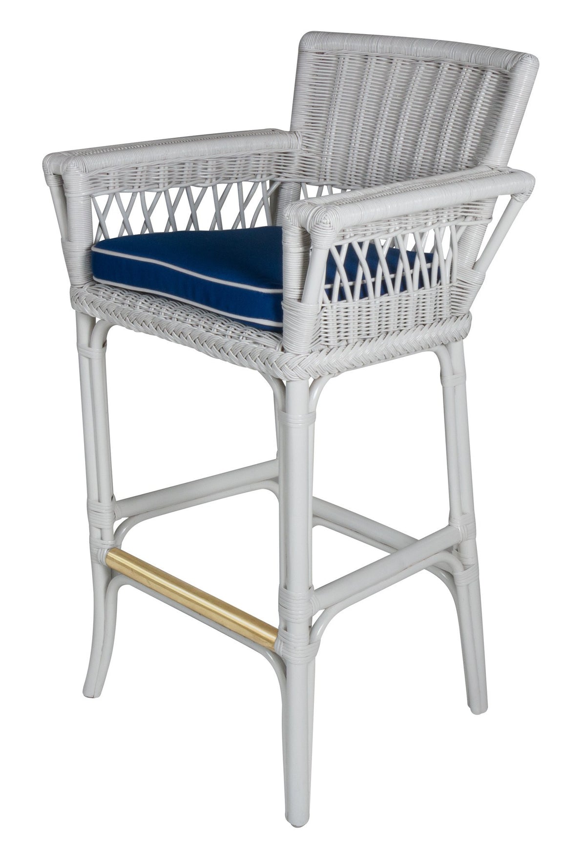 Designer Wicker &amp; Rattan By Tribor Windsor Barstool With Arm by Design Wicker from Tribor Bar Stool - Rattan Imports