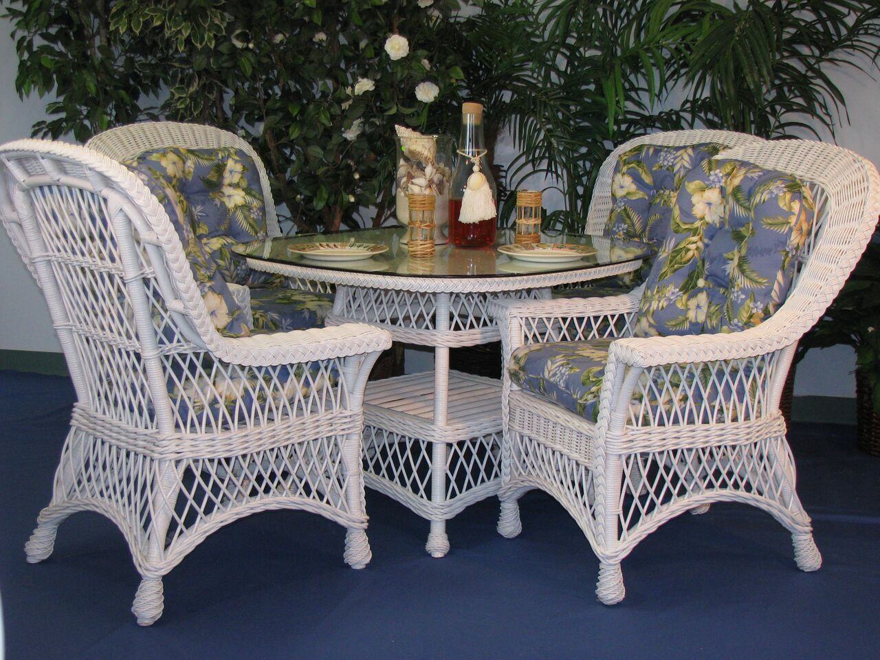 Spice Islands Spice Islands Bar Harbor Dining Table in White by Spice Islands - No Glass Top Dining Table - Rattan Imports