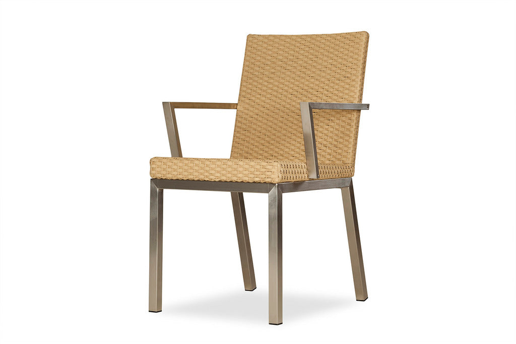 Lloyd Flanders Lloyd Flanders Elements Dining Chair With Stainless Steel Arms Dining Chair - Rattan Imports