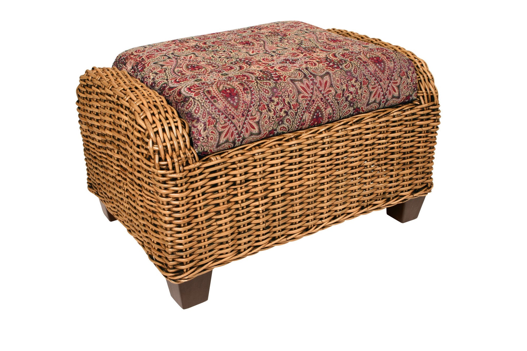 Designer Wicker & Rattan By Tribor Clarissa Porch Ottoman Ottoman - Rattan Imports