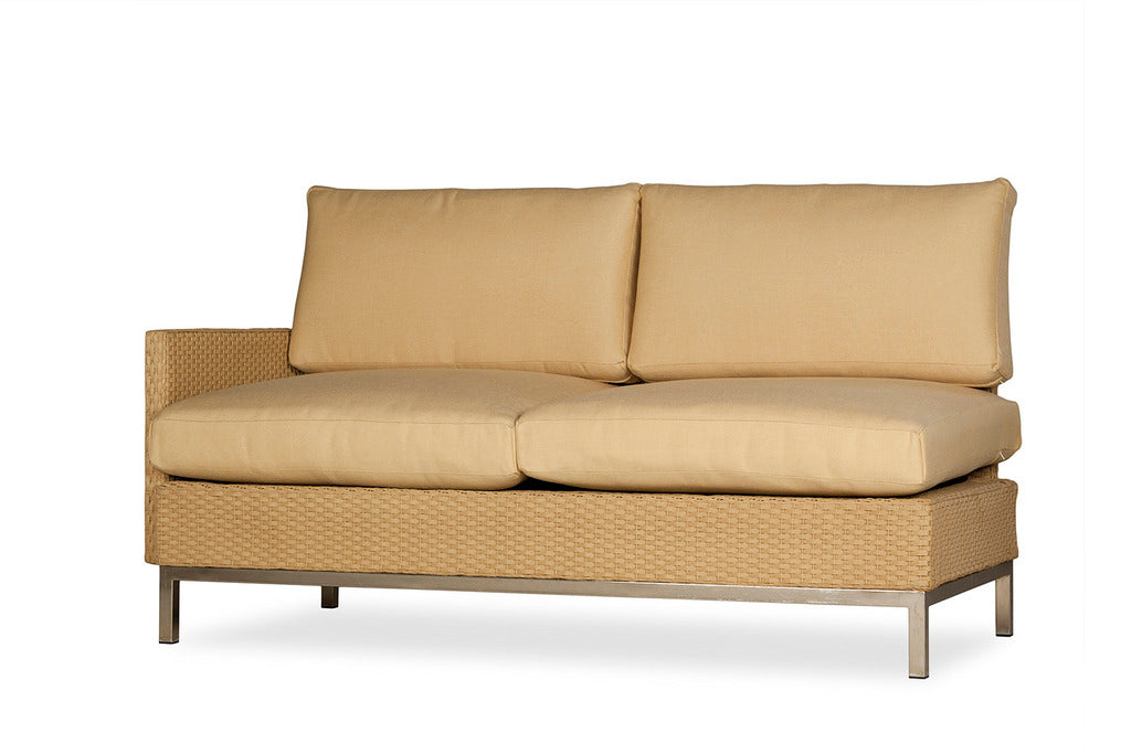 Lloyd Flanders Lloyd Flanders Elements Right Arm Settee With Loom Arms &amp; Back &amp; Back Settee - Rattan Imports
