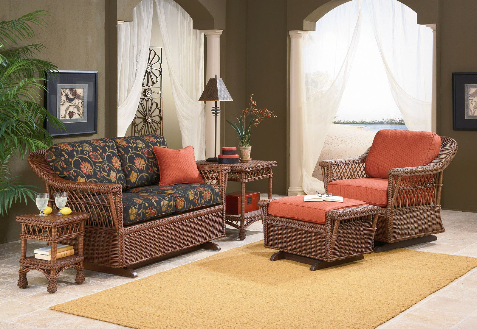 Designer Wicker & Rattan By Tribor Chair Designer Wicker by Tribor Bar Harbor Single Glider