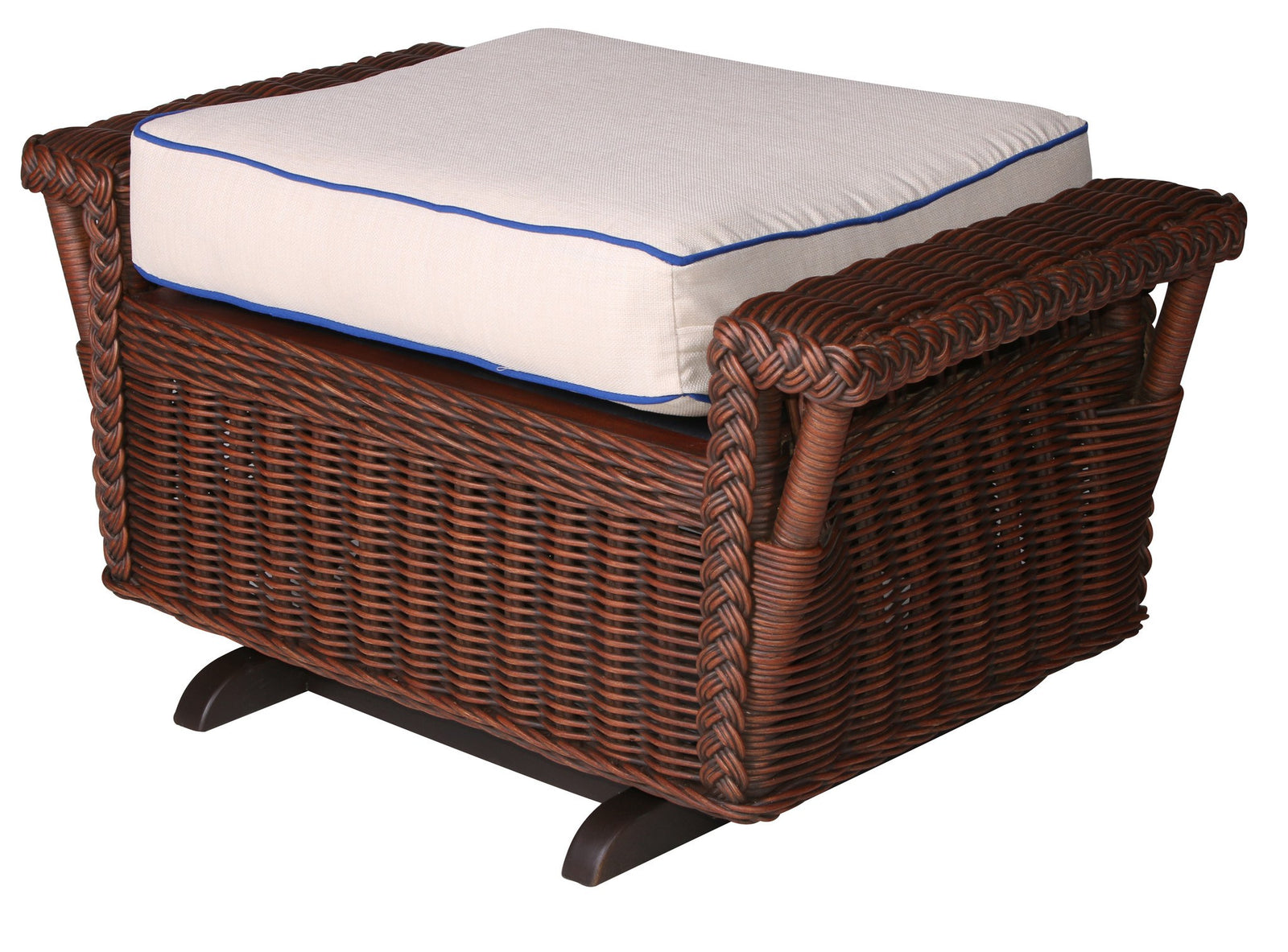 Designer Wicker & Rattan By Tribor Ottoman Designer Wicker Bar Harbor Gliding Ottoman
