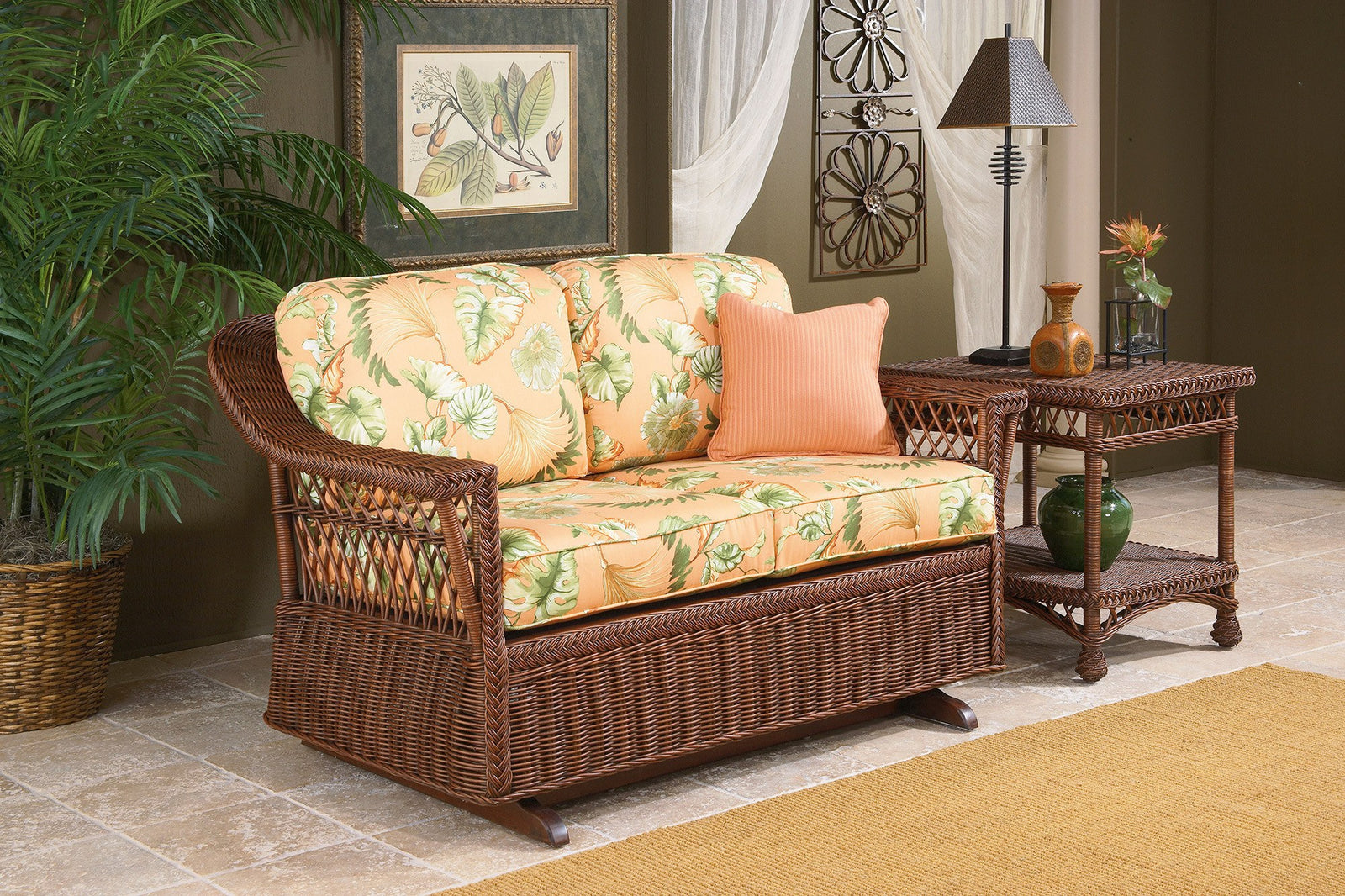 Designer Wicker & Rattan By Tribor Ottoman Designer Wicker Bar Harbor Gliding Ottoman