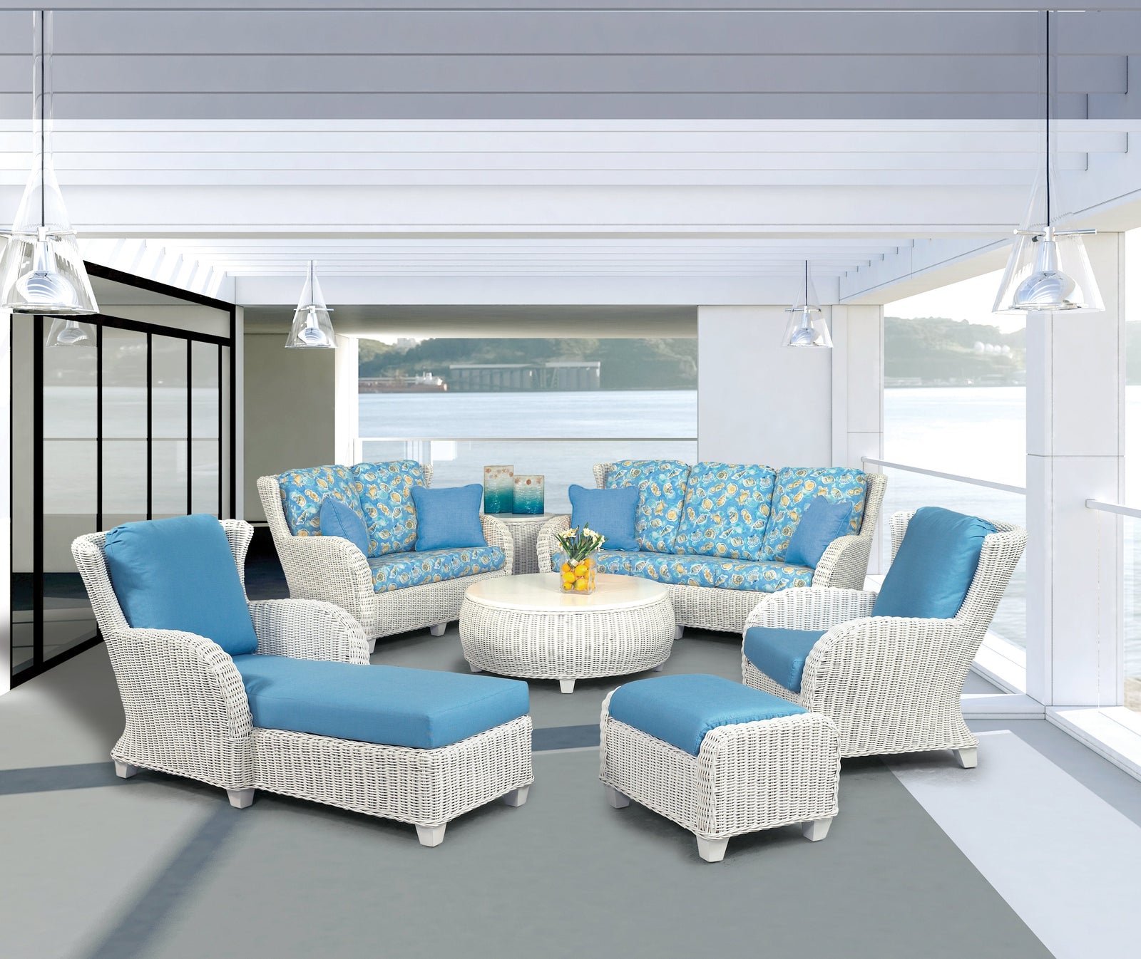 Designer Wicker & Rattan By Tribor Seating Set Designer Wicker by Tribor Clarissa 5 Piece Seating Set