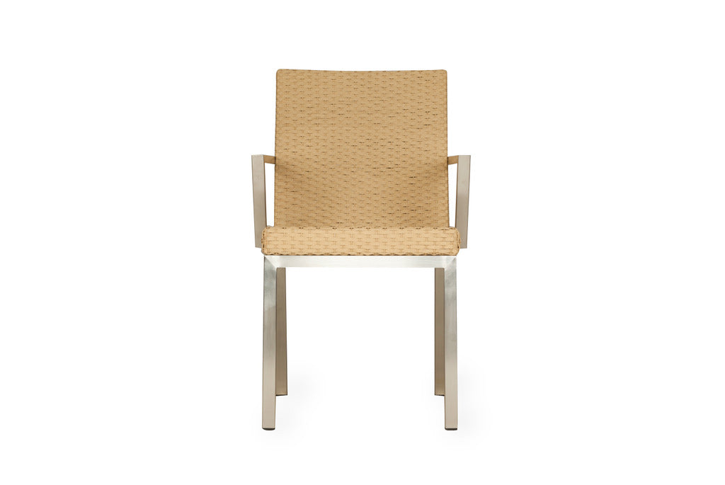 Lloyd Flanders Lloyd Flanders Elements Dining Chair With Stainless Steel Arms Dining Chair - Rattan Imports