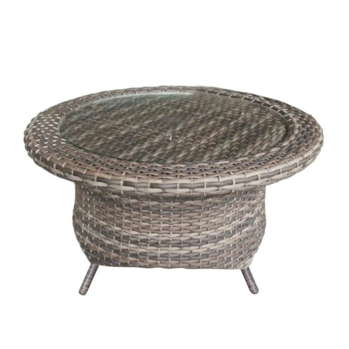 Forever Patio Furniture Forever Patio Aberdeen Wicker Rye Round Rotating Chat with Glass