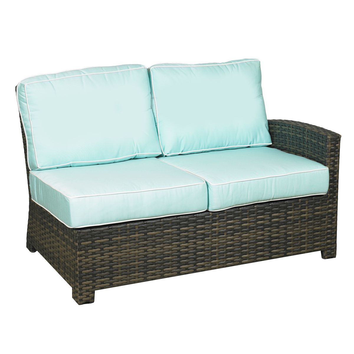 Forever Patio Brookside Wicker Rye Sectional Right Arm Loveseat