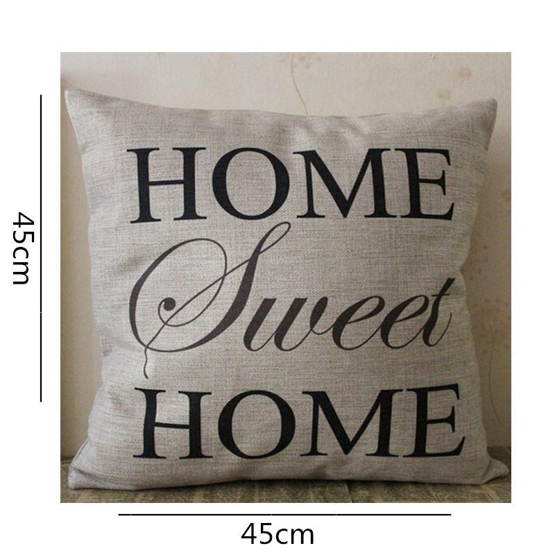 Rattan Imports Square Decorative Throw Pillow Cover &quot;Home Sweet Home&quot; Pillow - Rattan Imports