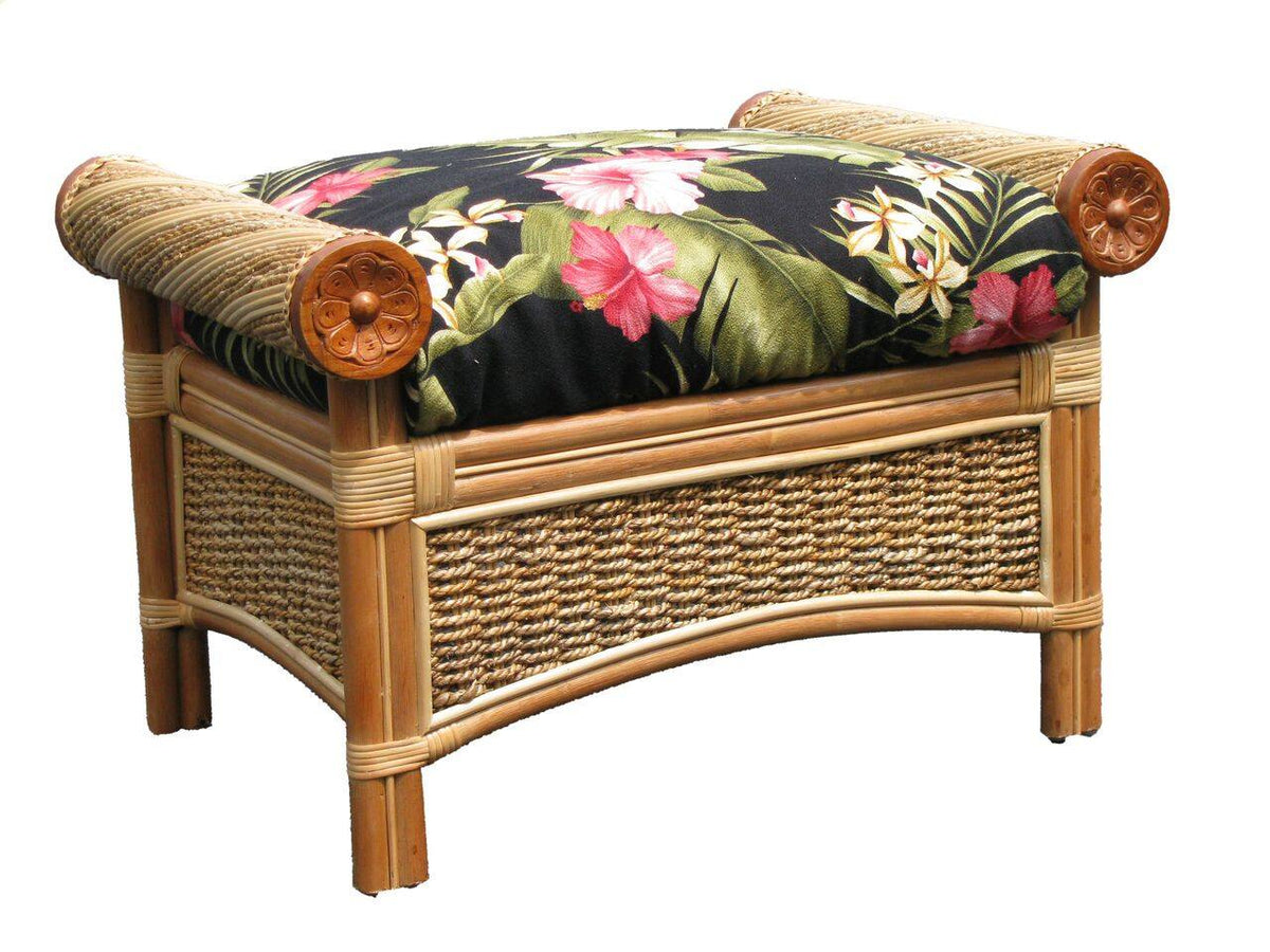 Spice Islands Spice Islands Maui Twist Ottoman Natural Ottoman - Rattan Imports