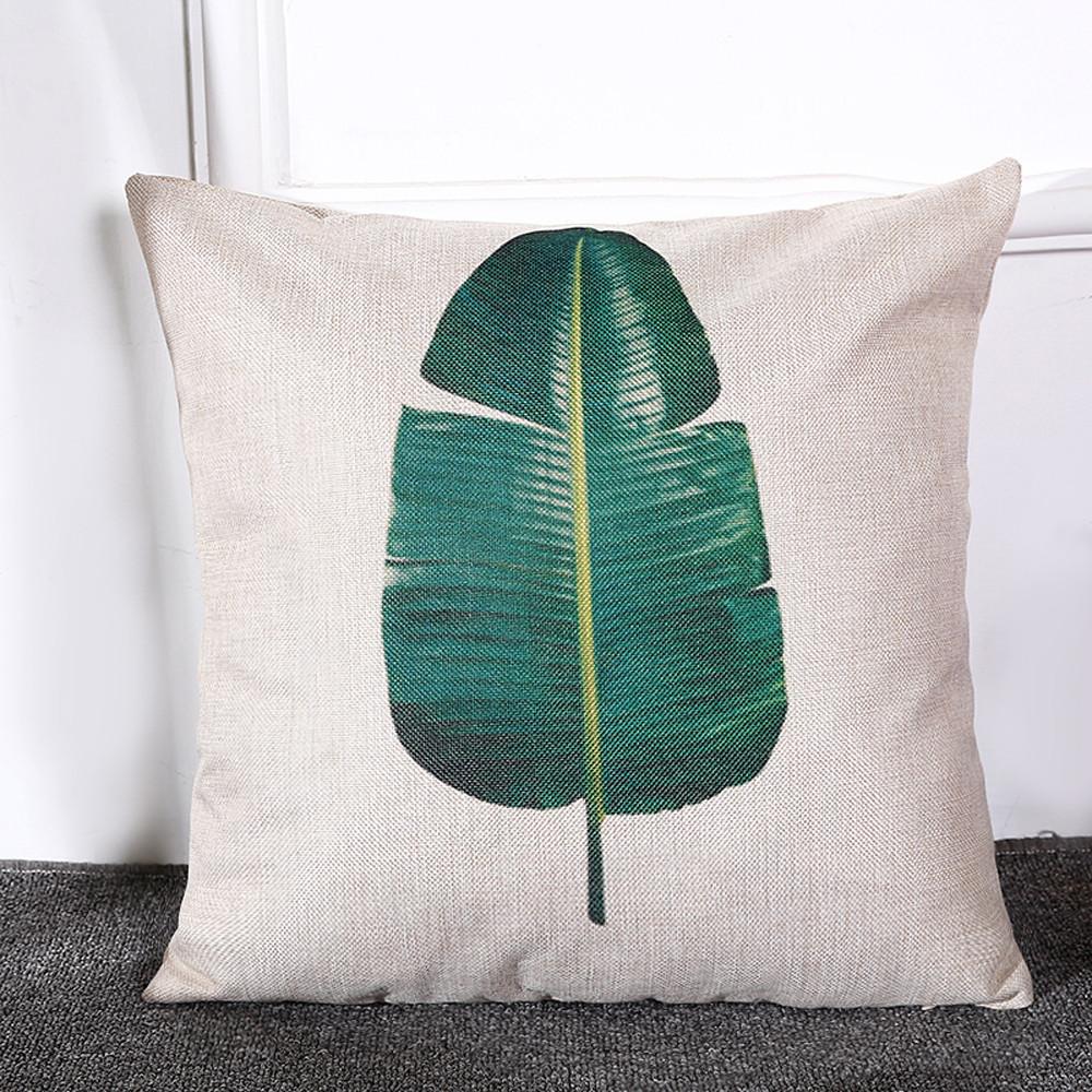 Rattan Imports Pillow 450mm*450mm / C Pastoral Style &quot;Leafy Green&quot; Square Toss Pillow Cover