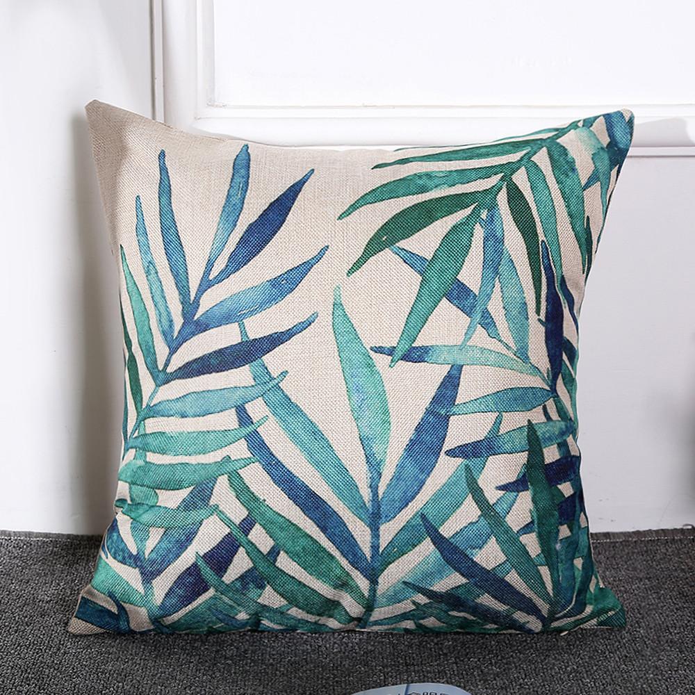 Rattan Imports Pillow 450mm*450mm / D Pastoral Style &quot;Leafy Green&quot; Square Toss Pillow Cover