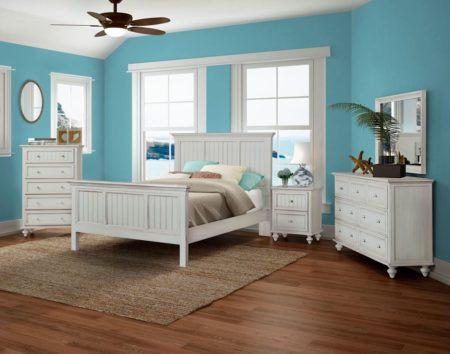 Sea Winds Trading Bed Sea Winds Trading Monaco Queen Bed B818QBED-BLANC