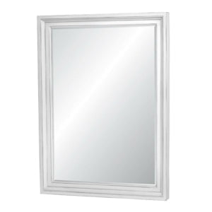 Monaco mirror in Blanc standing tall with a stepped frame