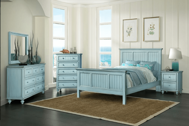 Sea Winds Trading Monaco 5 Piece Queen Bedroom Set in Bleu