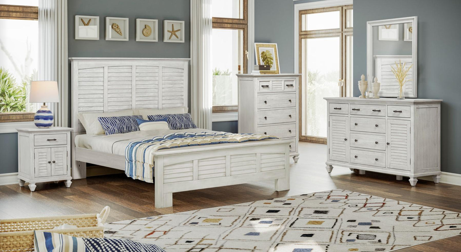 Sea Winds Trading Queen Bed Set Sea Winds Trading Surfside Queen Bed B27740-WW-SET