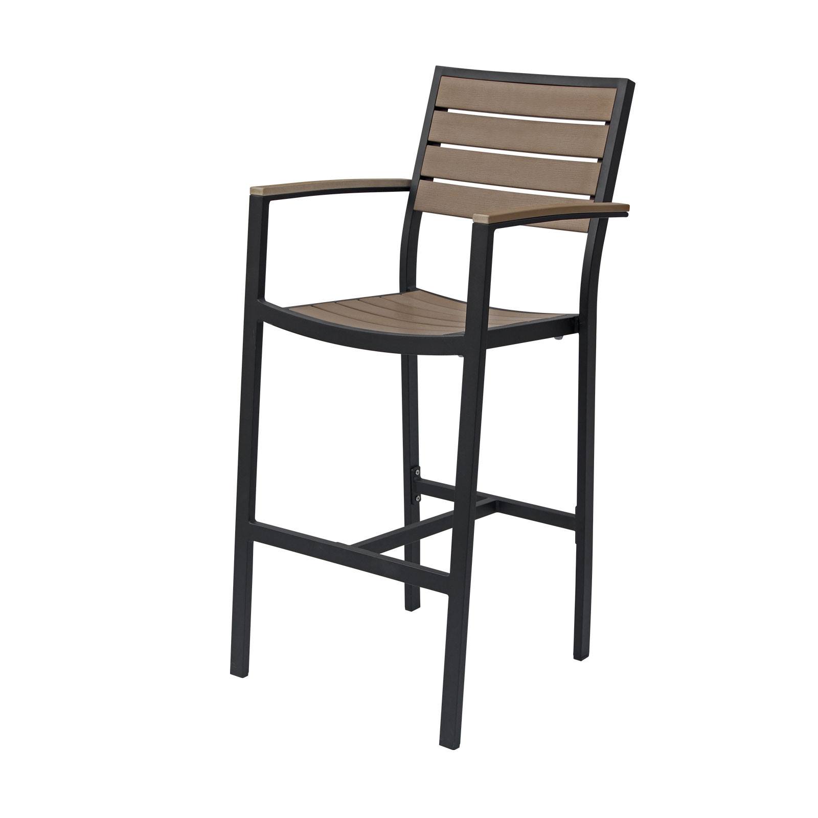 Source Furniture Bar Stool Black and Gray Napa Bar Arm Chair