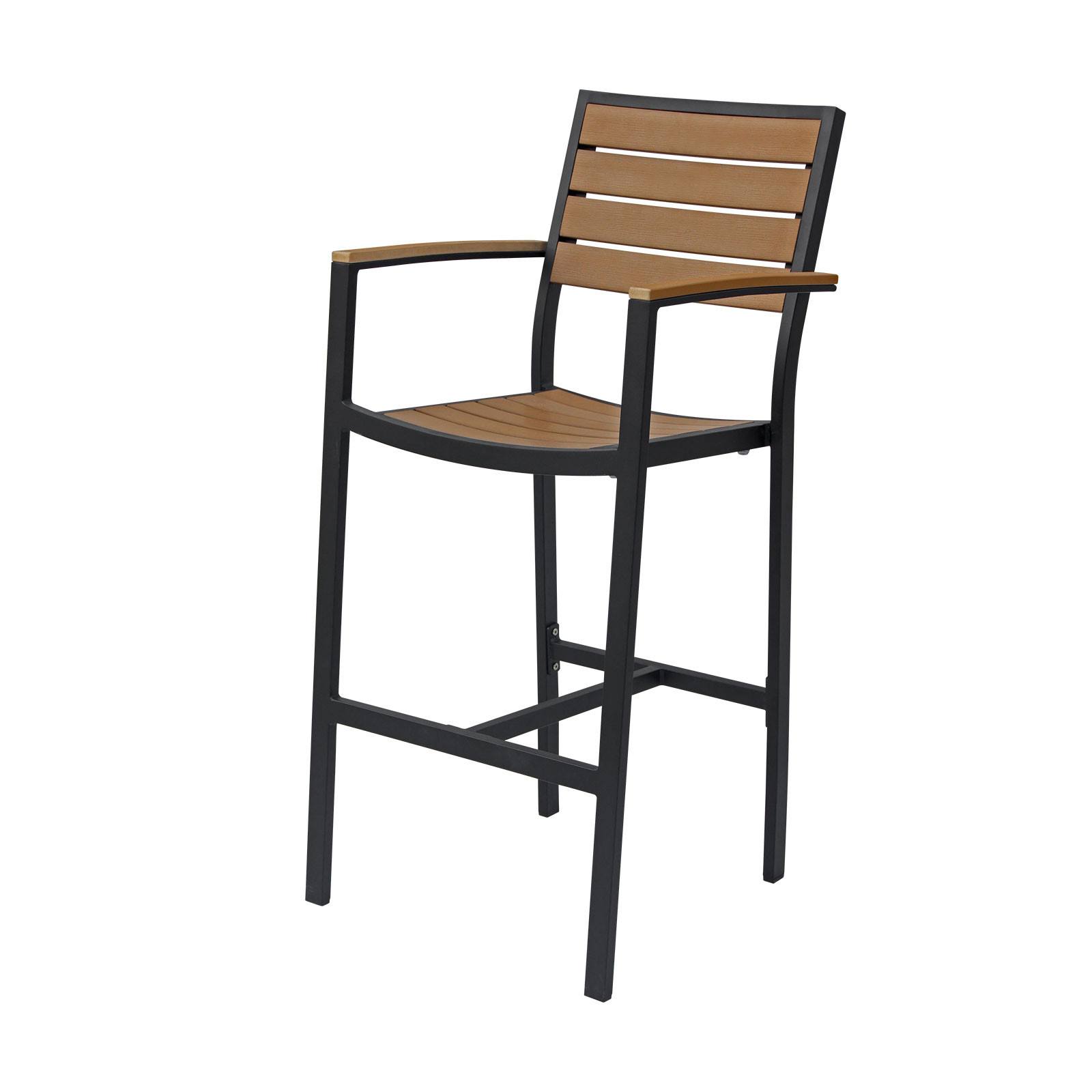 Source Furniture Bar Stool Black and Gray Napa Bar Arm Chair