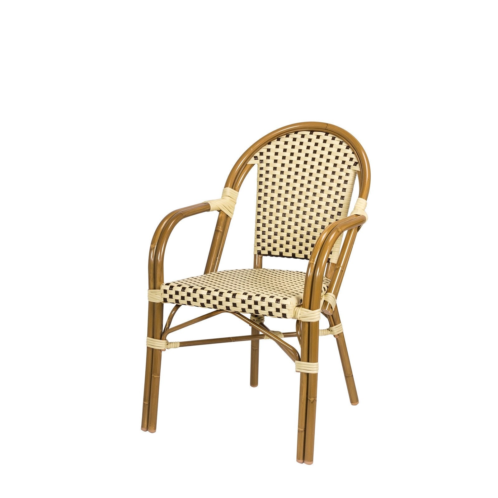 Source Furniture Dining Chair Cream and Chocolate Paris Dining Arm Chair