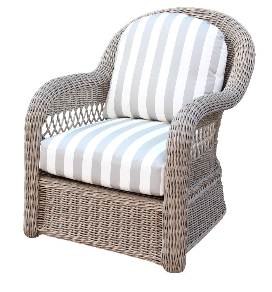South Sea Rattan Chair South Sea Rattan Arcadia Wicker Arm Chair with a Driftwood Finish