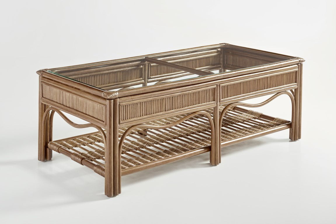South Sea Rattan Coffee Table Pecan South Sea Rattan Bermuda Coffee Table